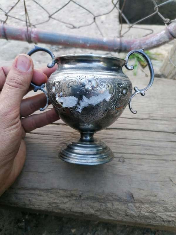 Antique Silver-Plated sugar holder