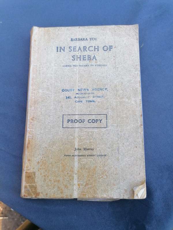 PROOF COPY of IN SEARCH OF SHEBA by BARBARA TOY