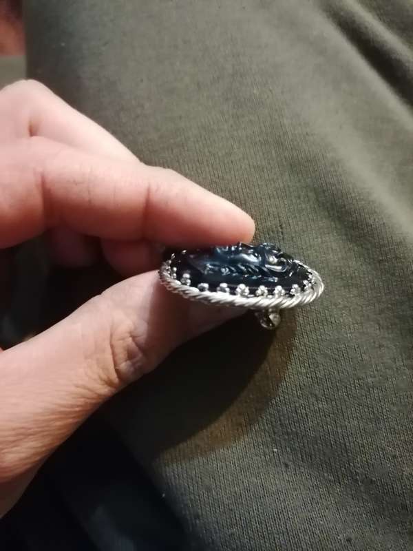 Victorian jet cameo brooch?
