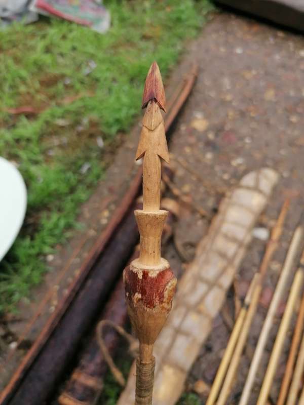 Vintage Bushmen bow and arrows with interesting hand carved spearhead