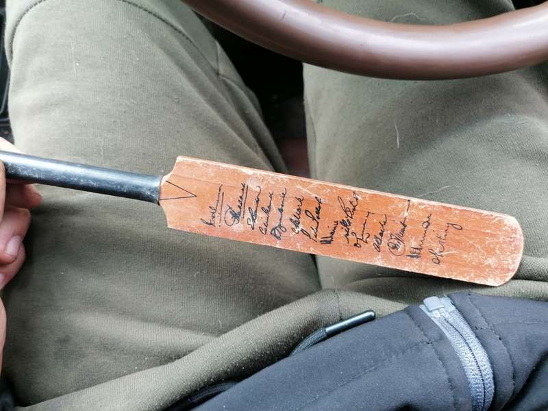 vintage miniature cricket bat South Africa / Australia 1966 - 1967