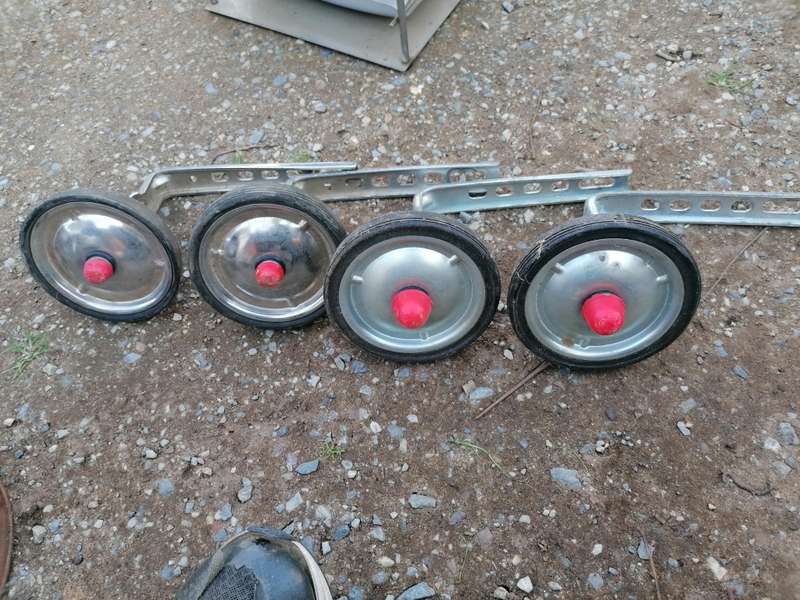 Vintage bicycle training wheels. Bid per set