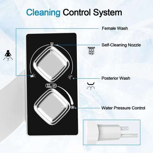 Premium Dual Nozzle Bidet Toilet Attachment with stainless steel adapters