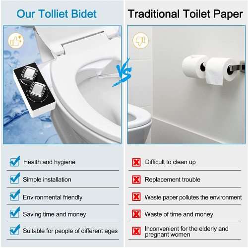 Dual Nozzle Bidet Attachment With Function Select and Pressure control