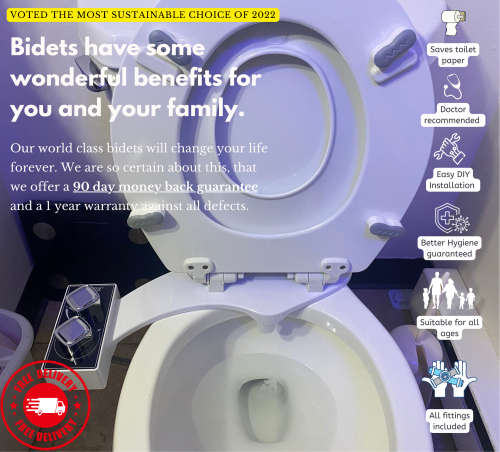 Premium Dual Nozzle Bidet Toilet Attachment with stainless steel adapters