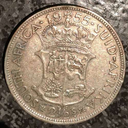 FATHERS DAY SALE - RARE 1955 2.5 SHILLINGS SA COIN ***GREAT CONDITION***