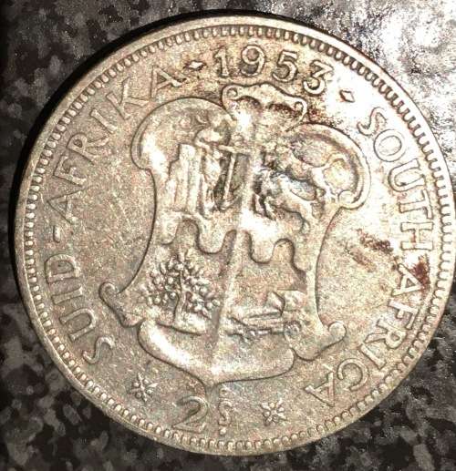 SALE - RARE 1953 2 SHILLINGS SA COIN ***GREAT CONDITION***