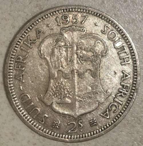 SALE - RARE 1957 and 1956 2 SHILLINGS SA COIN***
