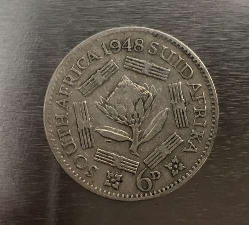 SALE - EXTREMELY RARE 1948 SILVER 6D SA COIN ***EXCELLENT CONDITION***