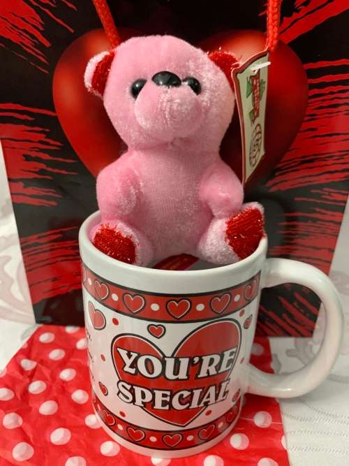 **Valentines Sale : Gorgeous Double sided printed Coffee Mug and Teddy Gift combo**