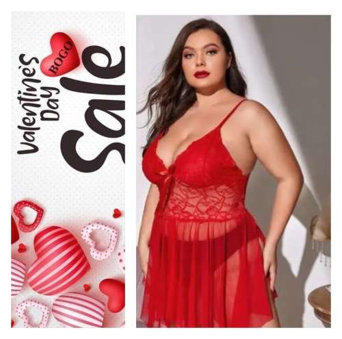 **Excellent Valentines Deals: Stunning Lace sheer halter lingerie with FREE matching thong**