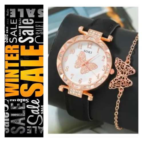 **New stock Just Unpacked : Gorgeous 2pc Rhinestone watch with bracelet**