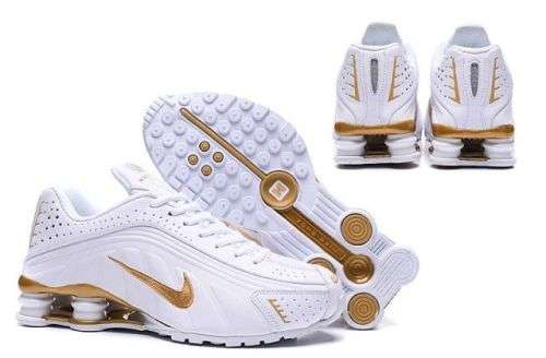 Nike shox white and gold top