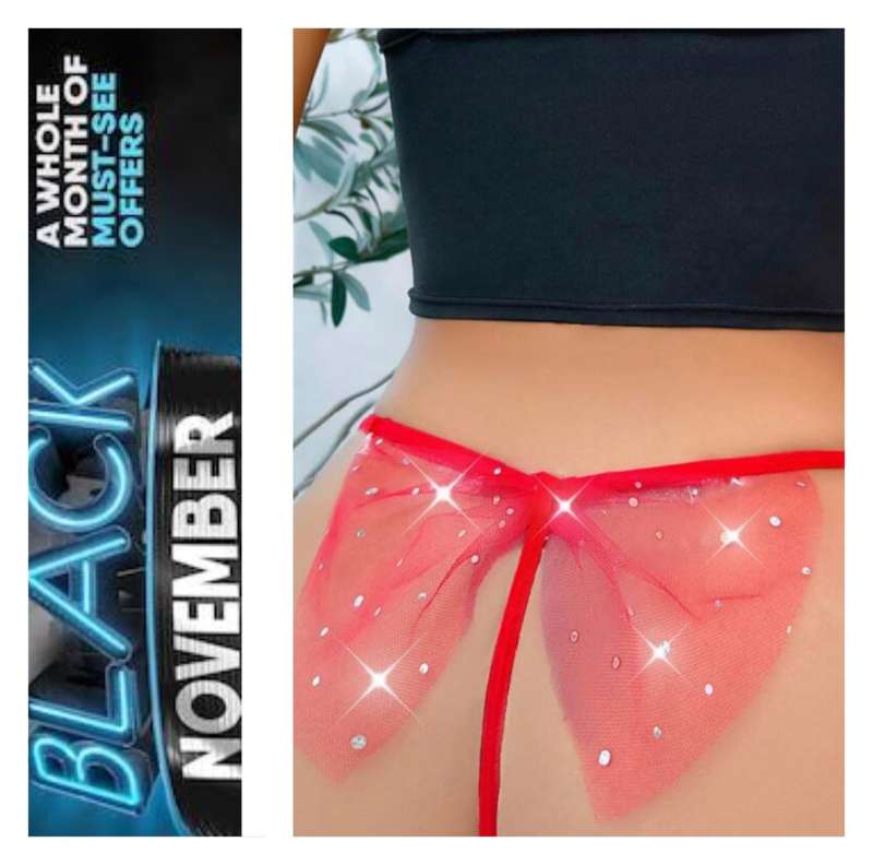**Black November : 60% off Lovely Diamante Gstring**