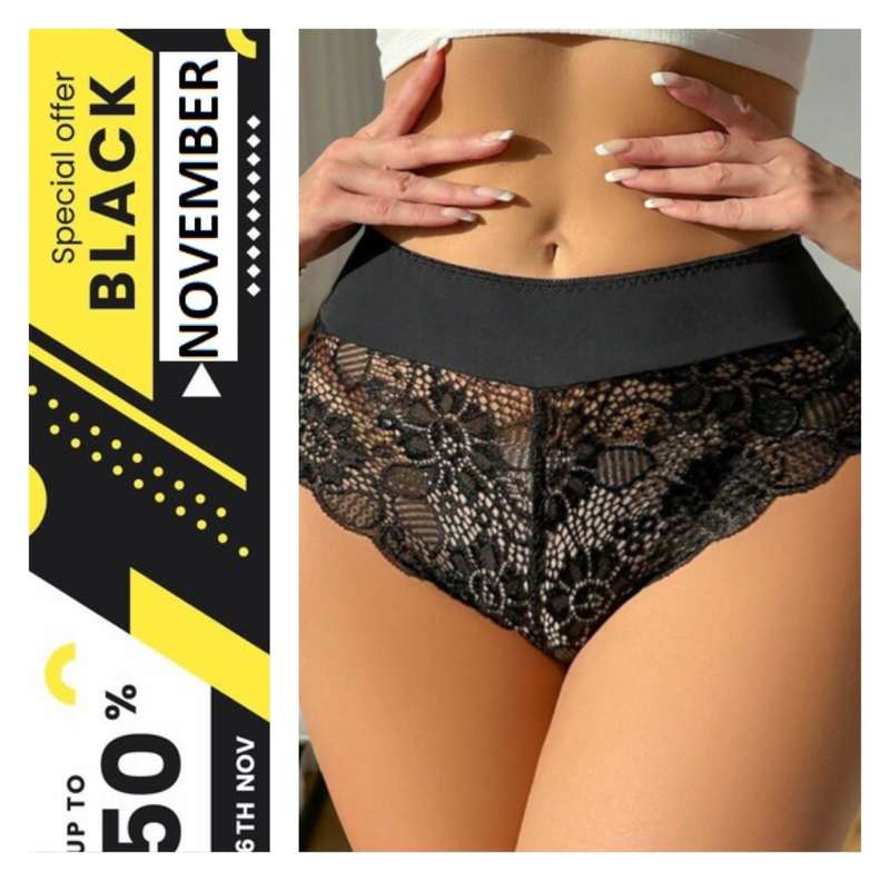 **Black Friday Clearance : 80% off Comfortable floral lace panty**