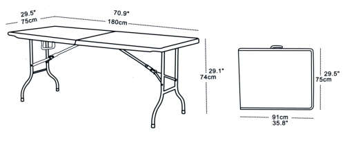 INDOOR/OUTDOOR MULTI-USE MOULDED FOLDING TABLE