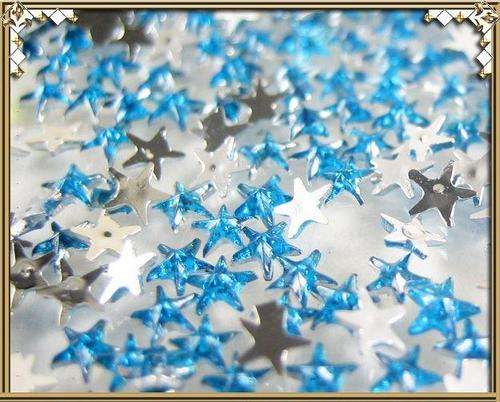 Sky Blue Star Rhinestones 100 little pieces