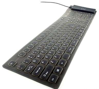 Flexible QWERTY USB Keyboard - Black