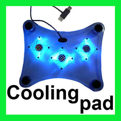 3 Cooling Fan Notebook Laptop Pad