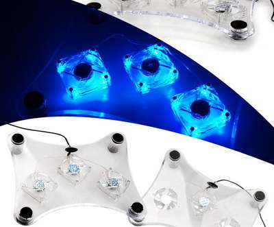 3 Fan Cooling Fans Notebook Laptop Cooler Pad