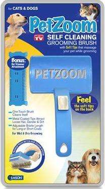 Pet Zoom Self Cleaning Brush W/pet Trimmer Attachment