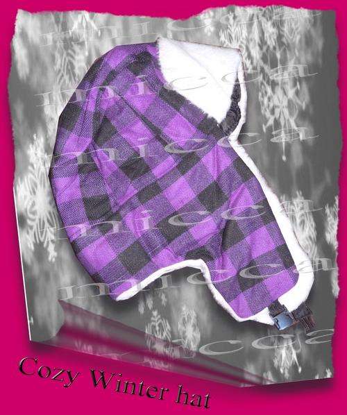 Winter Plaid Trapper Hat (Purple)