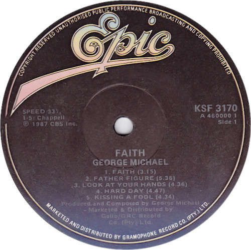 GEORGE MICHAEL, FAITH, VG, SA PRESS