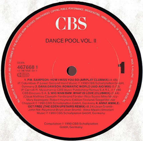 Dance Pool Vol 2, 1991, double lp. Rap/Hop Hop