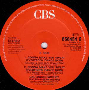 C and C MUSIC FACTORY, EVERYBODY DANCE NOW, 12 inch, Imported, Near Mint