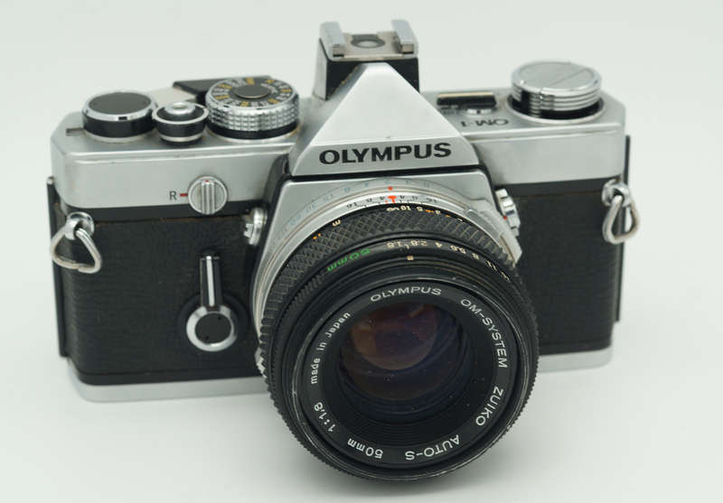 Olympus OM-1 classic. A professional  full-frame 35mm film SLR
