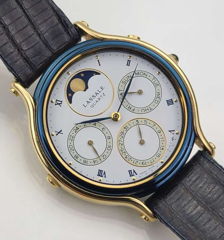 Lassale Moonphase Day Date month dial watch