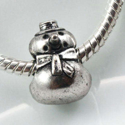 Snow Man Sterling Silver Pandora Style Bead (NOT cheap alloy - NO Nickel)
