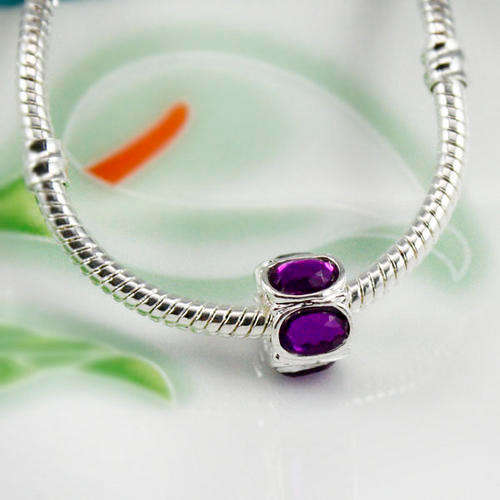Crystal Sterling Silver Plated European Style Charm Bead (NOT cheap alloy - NO Nickel)