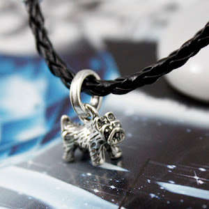 Yorkie Silver Sterling Silver Pandora Style Bead (NOT cheap alloy - NO Nickel)