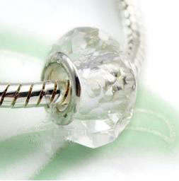 Hand Made European Crystal Cut Lampwork Glass Charm Bead