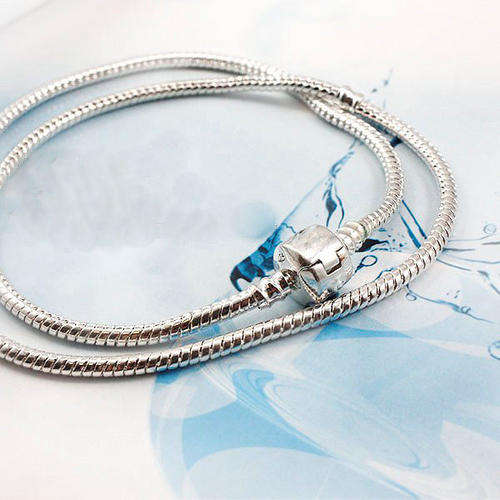 Sterling Silver Pandora Style Snake Necklace (screw bead)