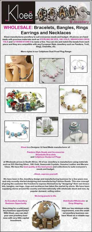 Kloee handmade Pandora Style Jewellery necklaces rings bangles bracelets earrings