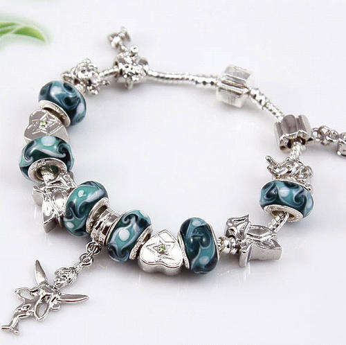 Silver Fairy Sterling Silver Plated Bead Charm Bracelet (NOT cheap alloy - NO Nickel)