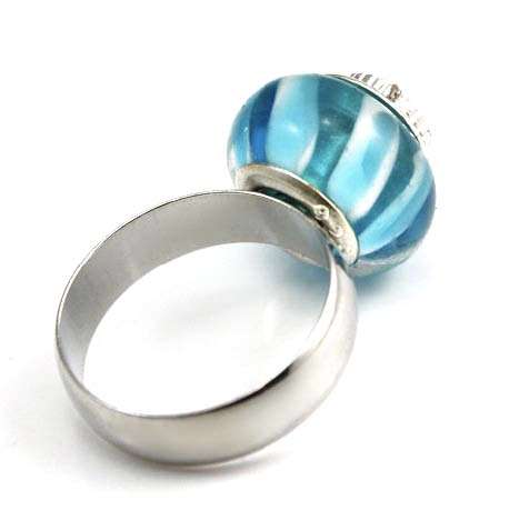 Blue Turquoise Pandora Style Ring