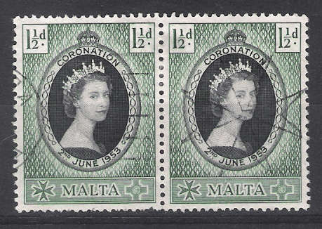 Malta 1953 Coronation Double Used