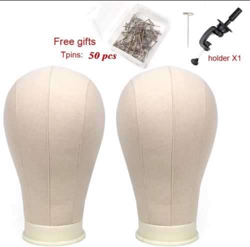 Canvas Head Set FREE SHIPPING Mannequin Block Head Display Head T-pins & Head holder