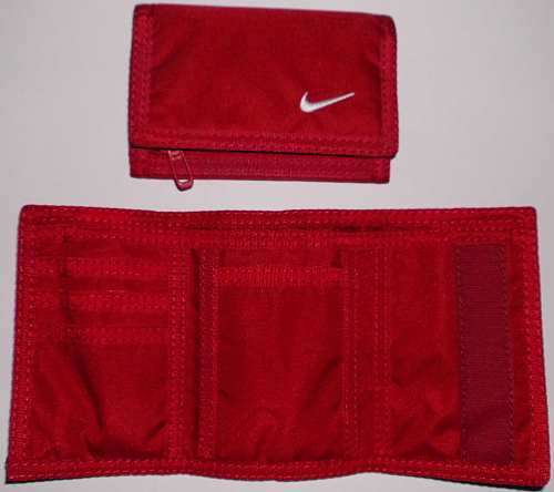 Nike Red Wallet - zipped coin pocket
