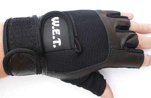 Weight Lifting gloves - leather with wrist strap Small only