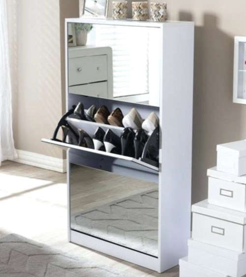 3 Door Mirror shoe cabinet