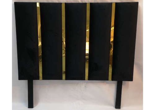 Holly Headboard Mirror Gold Velvet