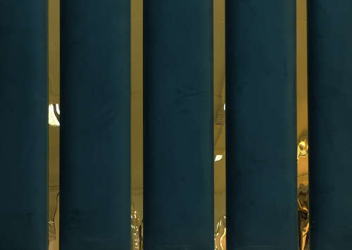 Holly Headboard Mirror Gold Velvet