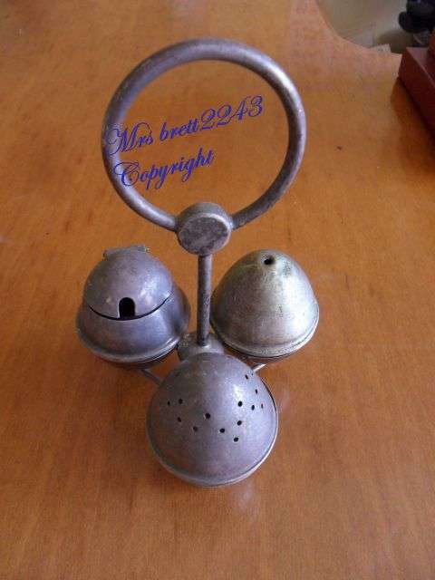 3 Piece EPNS Made In England Set On Stand ~ Sugar, Salt & Pepper Shaker ~ R1 START
