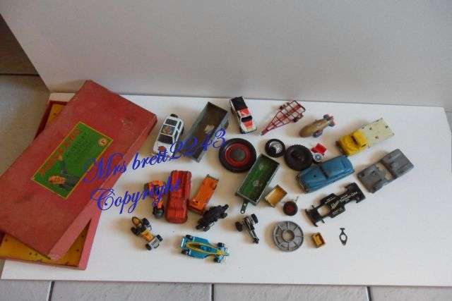 Mixed Lot Of Cars, Parts+Meccano Box ~Schuco,Lensley,Tin Toys,Bburago,Lesney~LOONEY R1 START