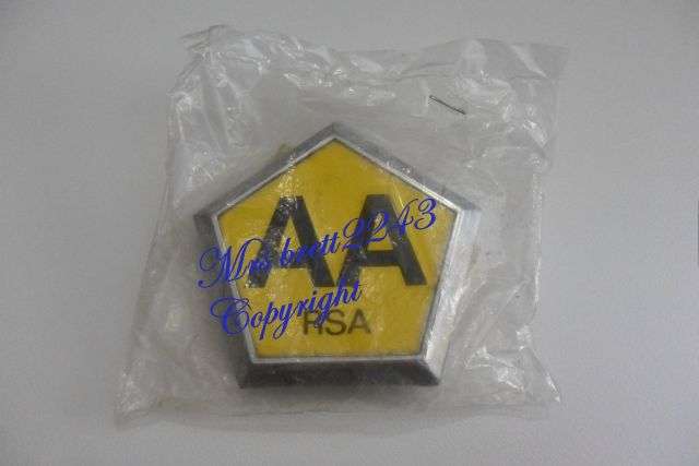 Vintage Collectable RSA AA Metal Car Badge in ORIGINAL Packaging With Instructions ~LOOONEY R1 START