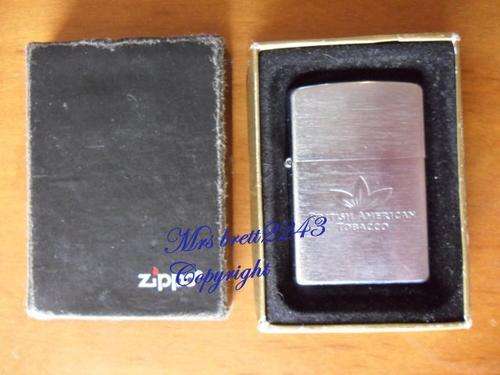 Original British American Tobacco Zippo Lighter BOXED With Instructions ~ LOOONEY R1 START
